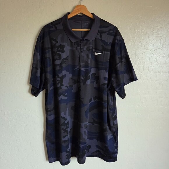 Nike Dri-FIT Victory+ Camo Golf Performance Polo Shirt Gridiron Blue Men's XXL - Picture 1 of 8